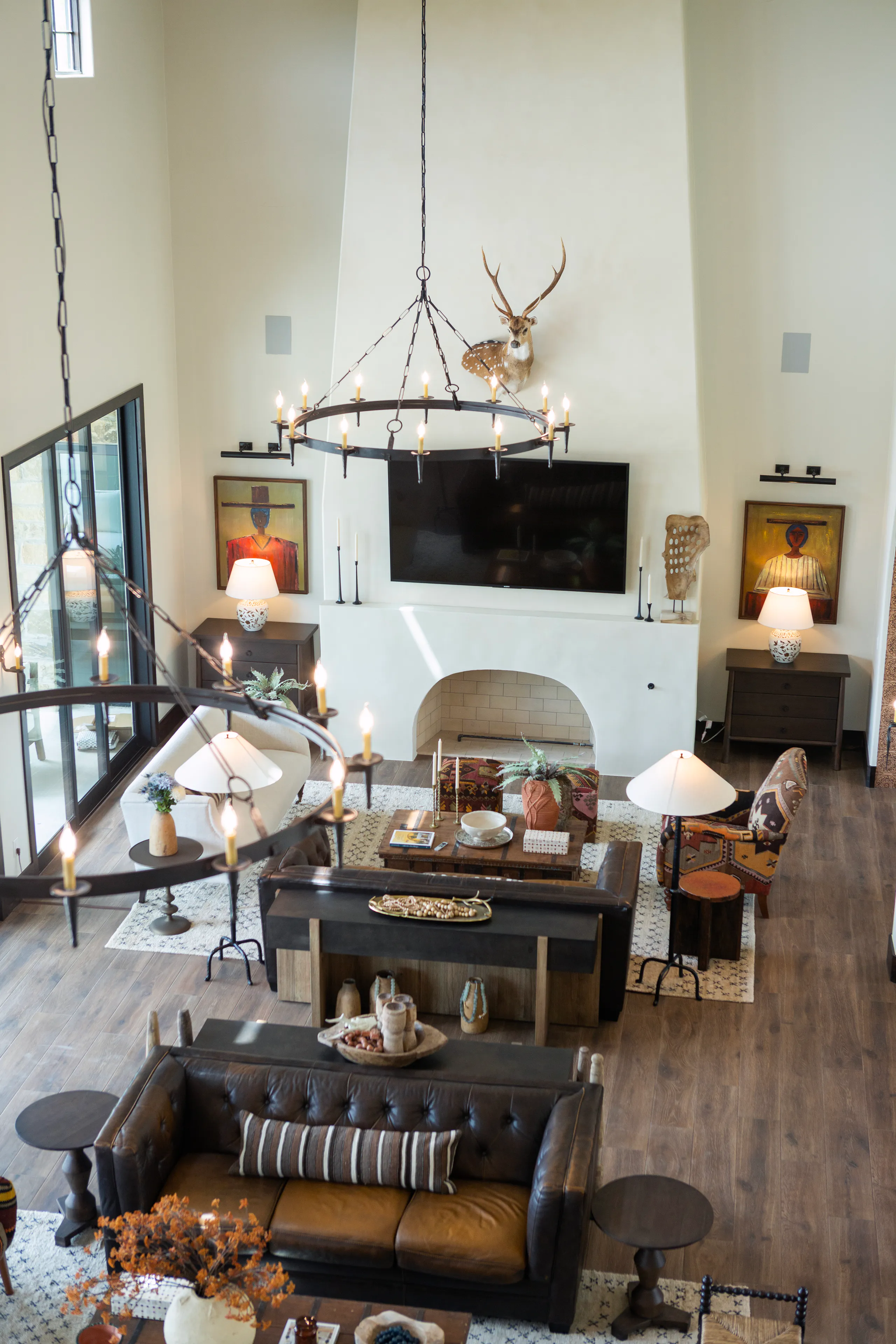 Layered great room with custom built-ins