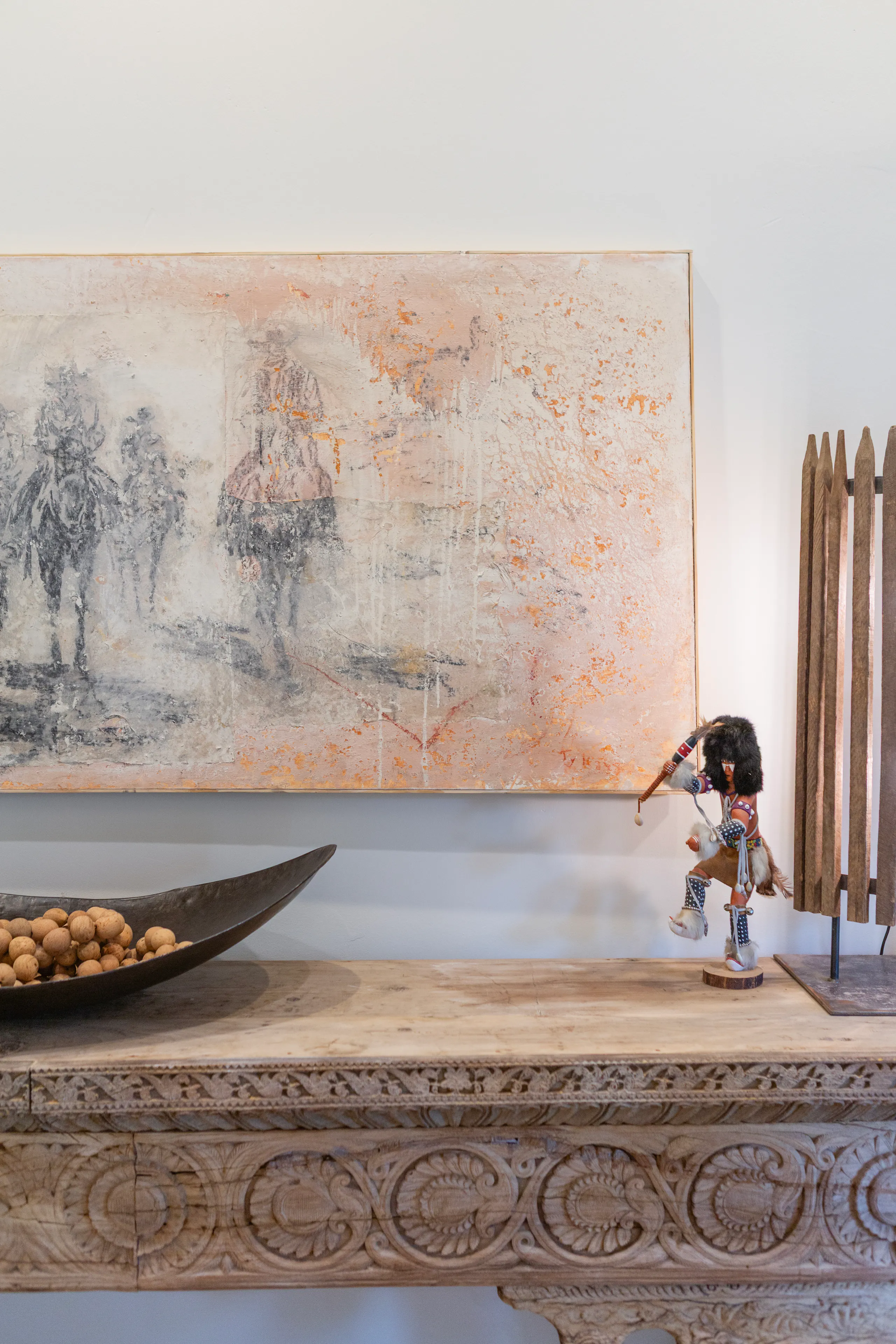 Hand-painted mural and entry styling