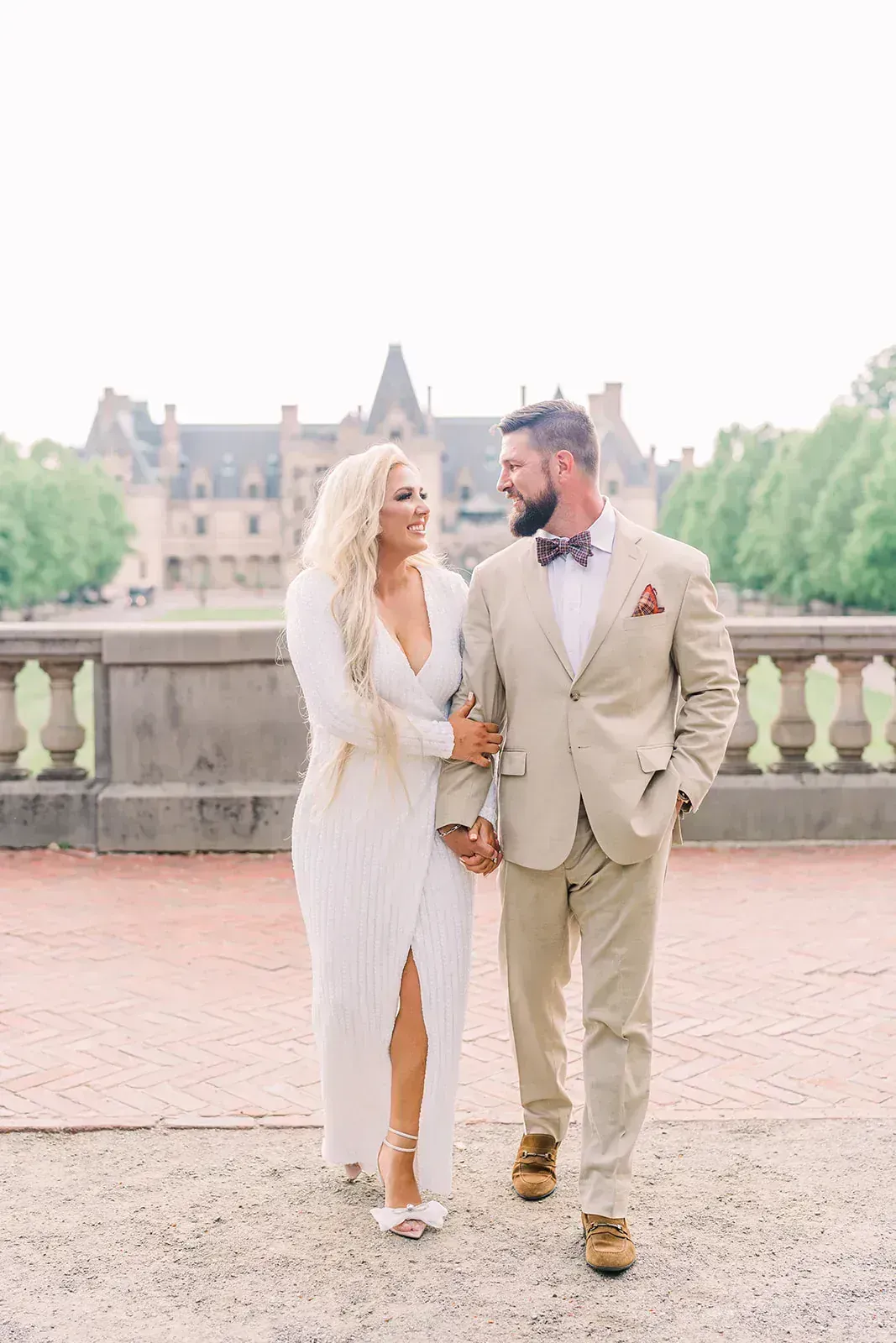 Styled engagement portrait with natural foliage in Texas Hill Country