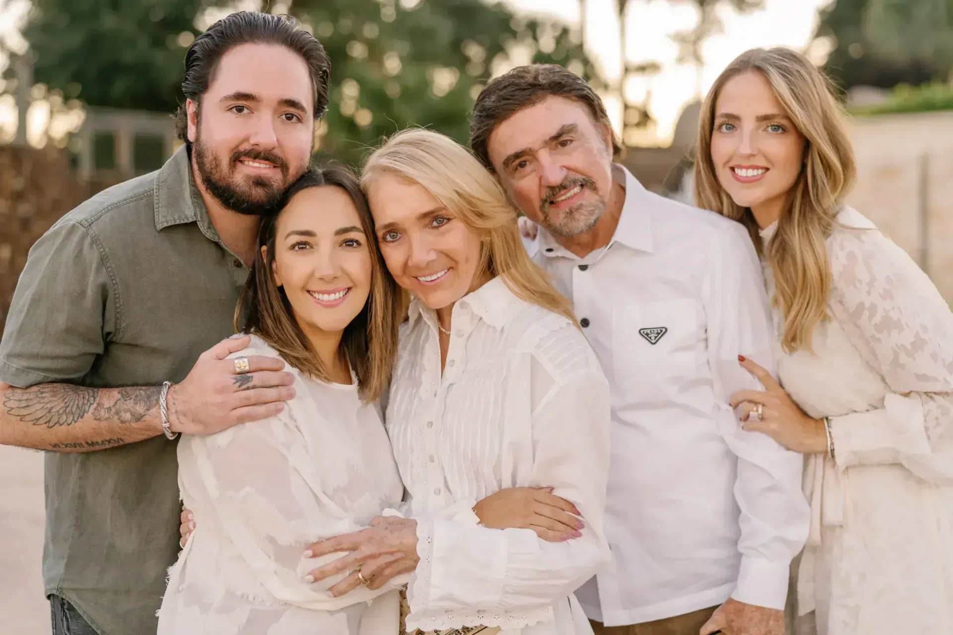 Parents sharing a tender moment during Hill Country family photography session