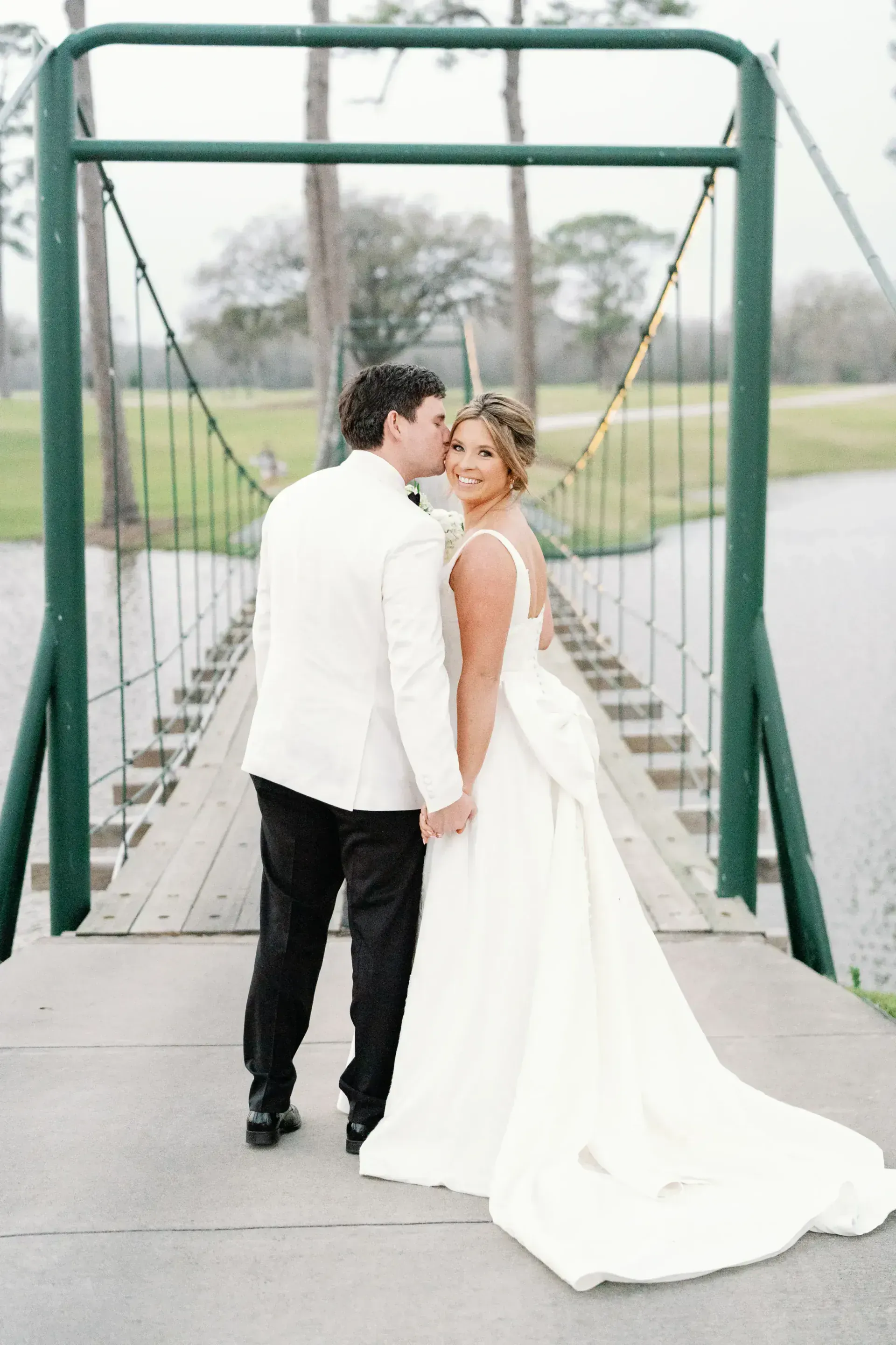 Couple portrait at sunset on Lake Travis near Lago Vista