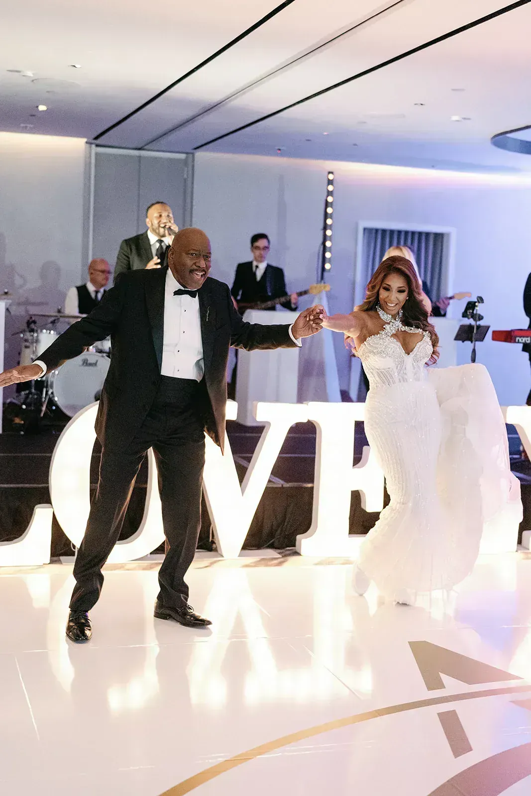 Wedding ceremony at a Texas Hill Country vineyard estate