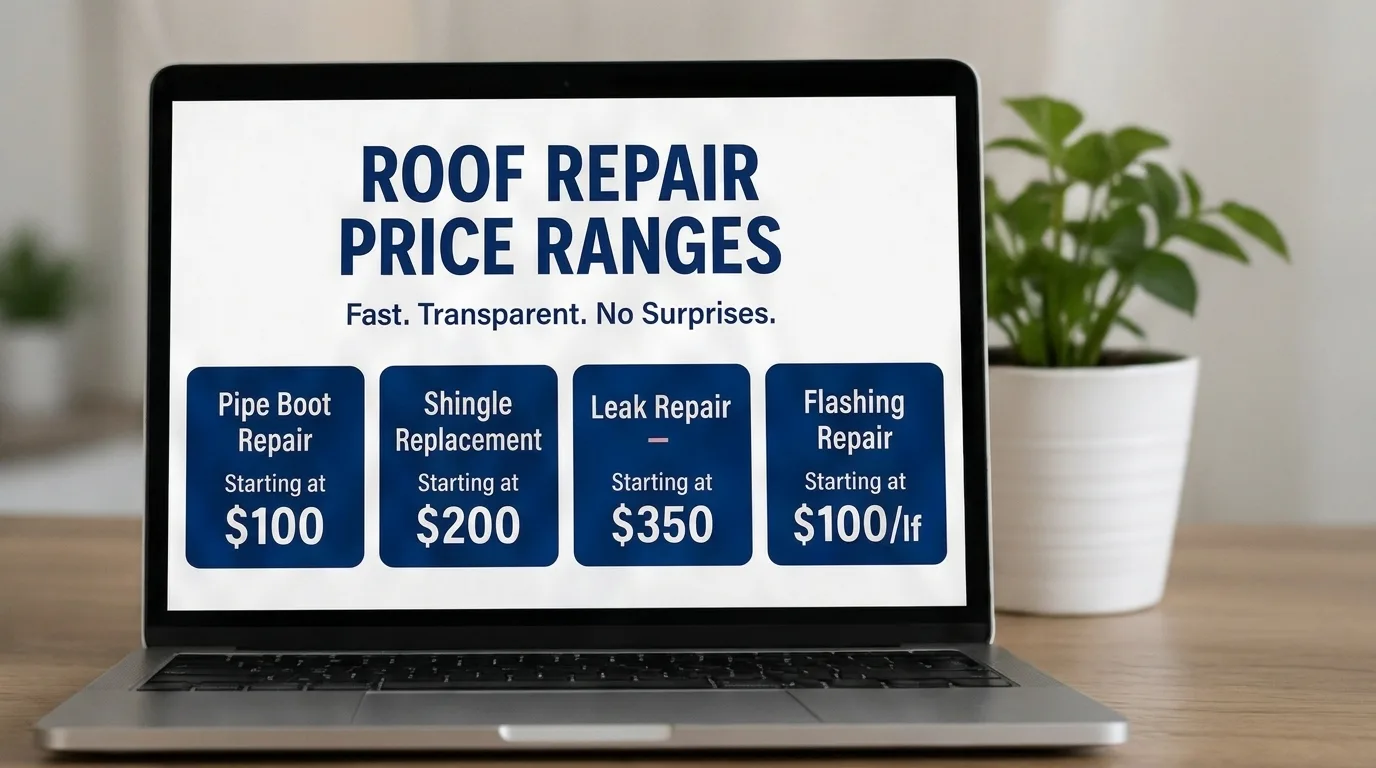 VISIT OUR ROOF REPAIR PRICE RANGE PAGE